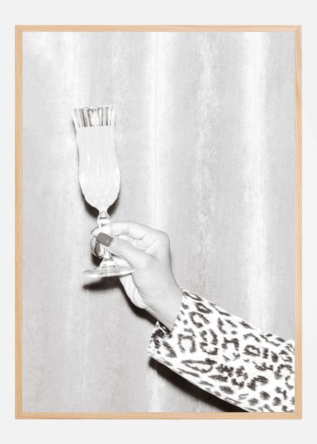 Hands Glass Black and White Poster