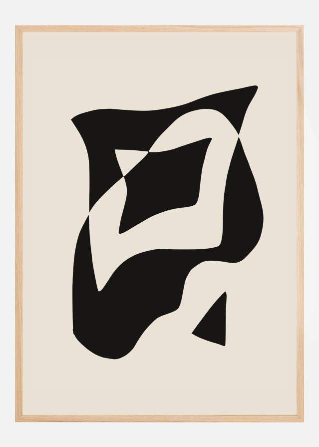 Bold Black And White Geometric Composition Poster