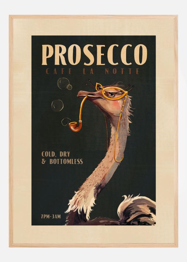 Art Deco Prosecco Wall Art Of An Ostrich Poster