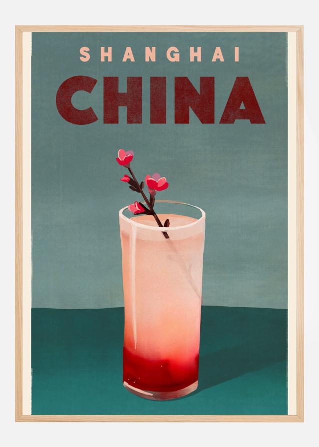 Travel Poster Cocktail Shanghai China Poster