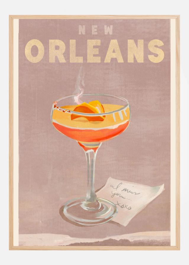 New Orleans Cocktail Travel Poster Poster