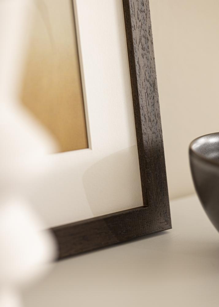 Cornice marrone legna 68x98 cm - passe-partout Bianco 56x76 cm