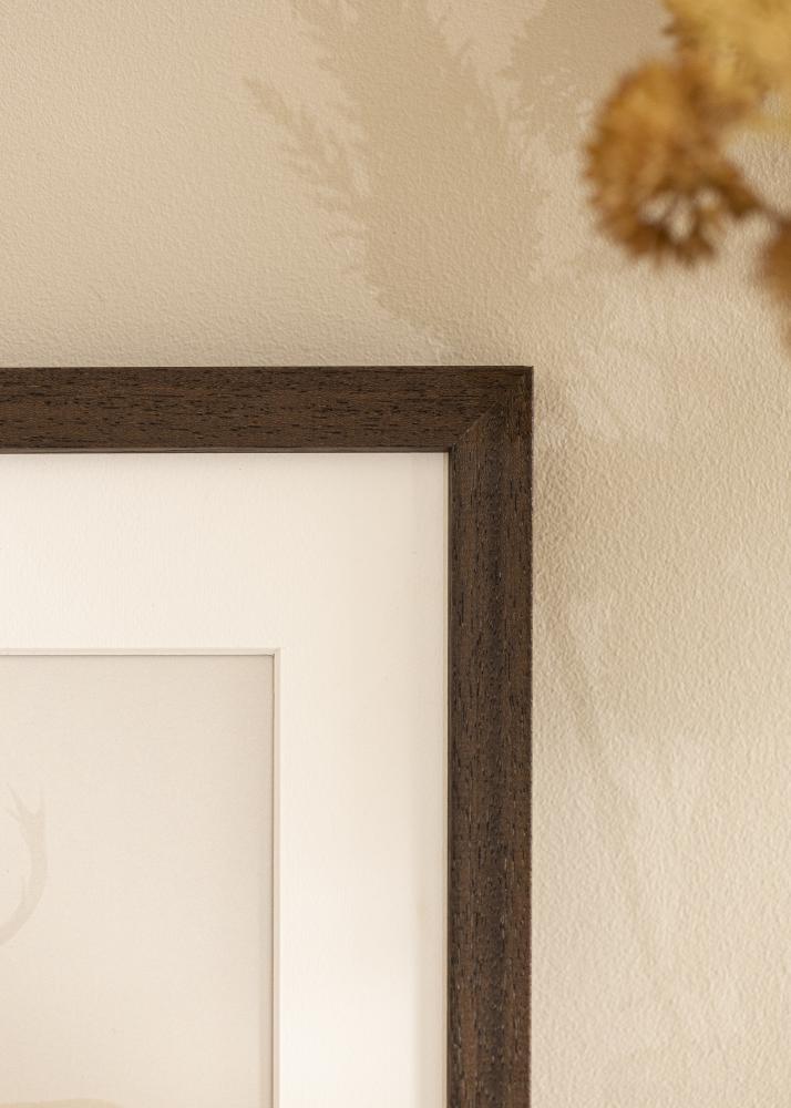 Cornice marrone legna 68x98 cm - passe-partout Bianco 56x76 cm