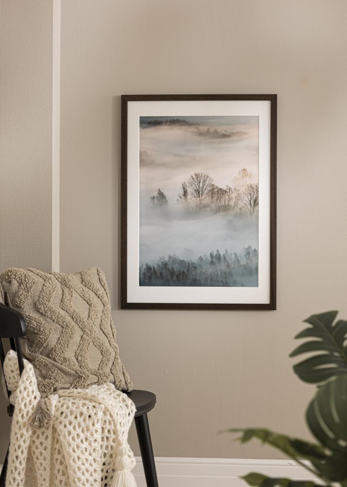 Cornice marrone legna 68x98 cm - passe-partout Bianco 56x76 cm