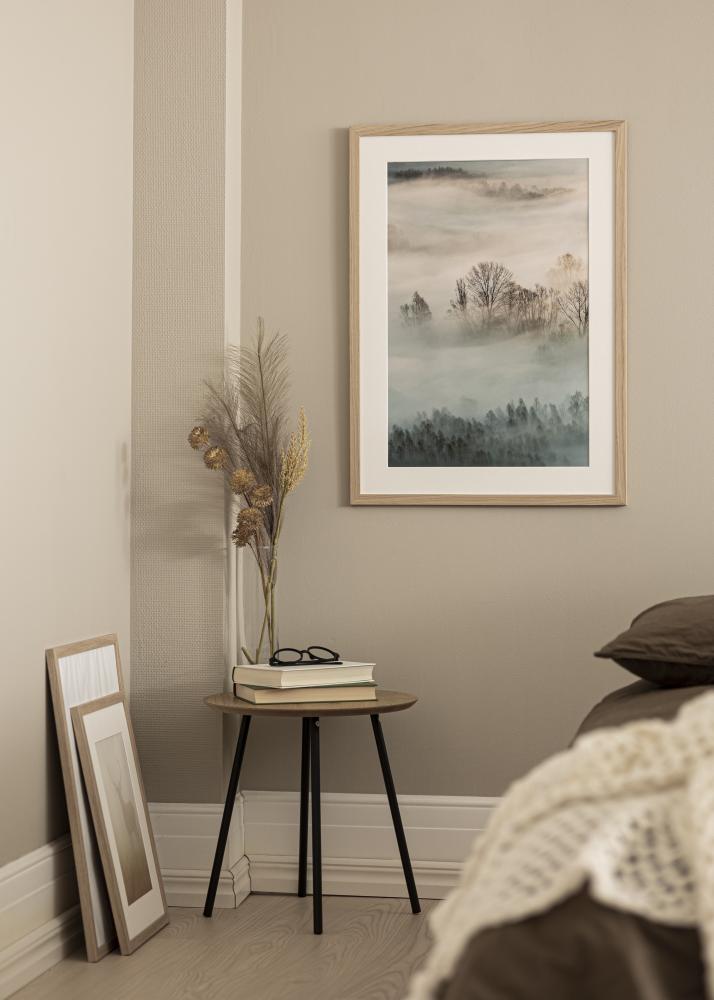 Cornice quercia legna 68x98 cm - passe-partout Bianco 56x76 cm