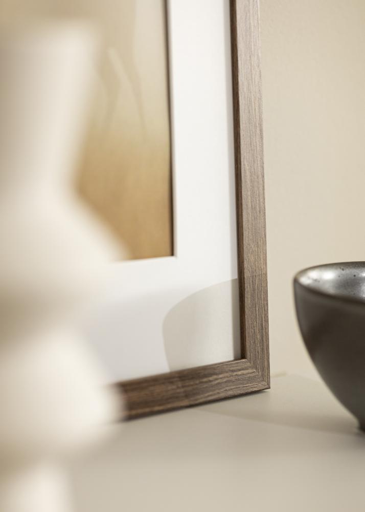 Cornice Stilren freddo marrone 50x70 cm - passe-partout Bianco 15x23 inches