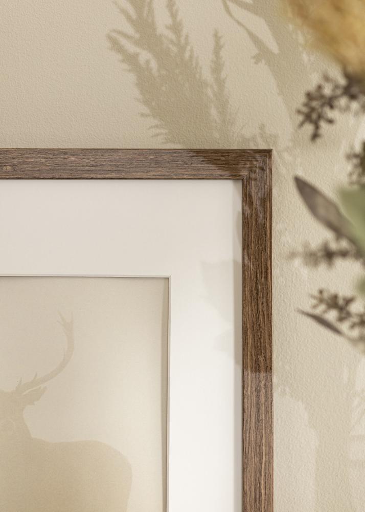 Cornice Stilren freddo marrone 50x70 cm - passe-partout Bianco 15x23 inches