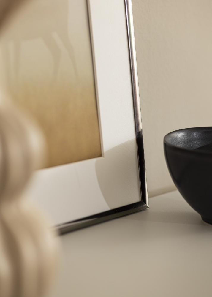 Cornice New Lifestyle Acciaio 10x18 cm - passe-partout Bianco 8x10 cm