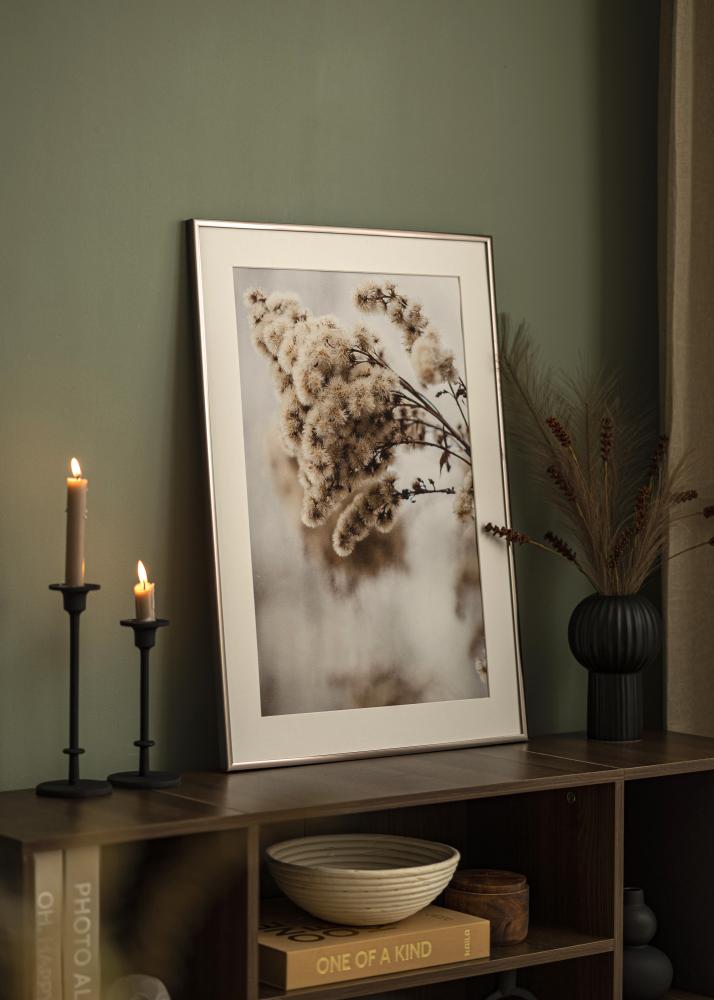 Cornice New Lifestyle Acciaio 10x18 cm - passe-partout Bianco 8x10 cm