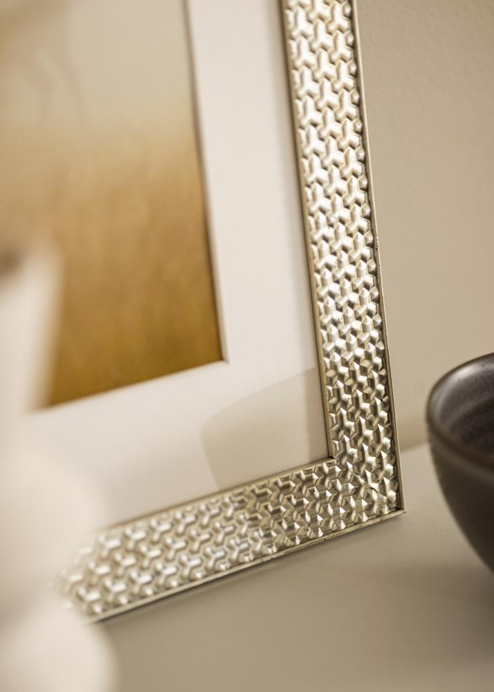 Cornice Grace Argento 30x40 cm - passe-partout Bianco 22x32 cm