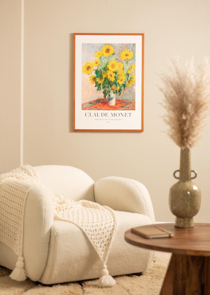 Cornice Ares Ciliegia 50x70 cm - passe-partout Bianco 16x23 inches