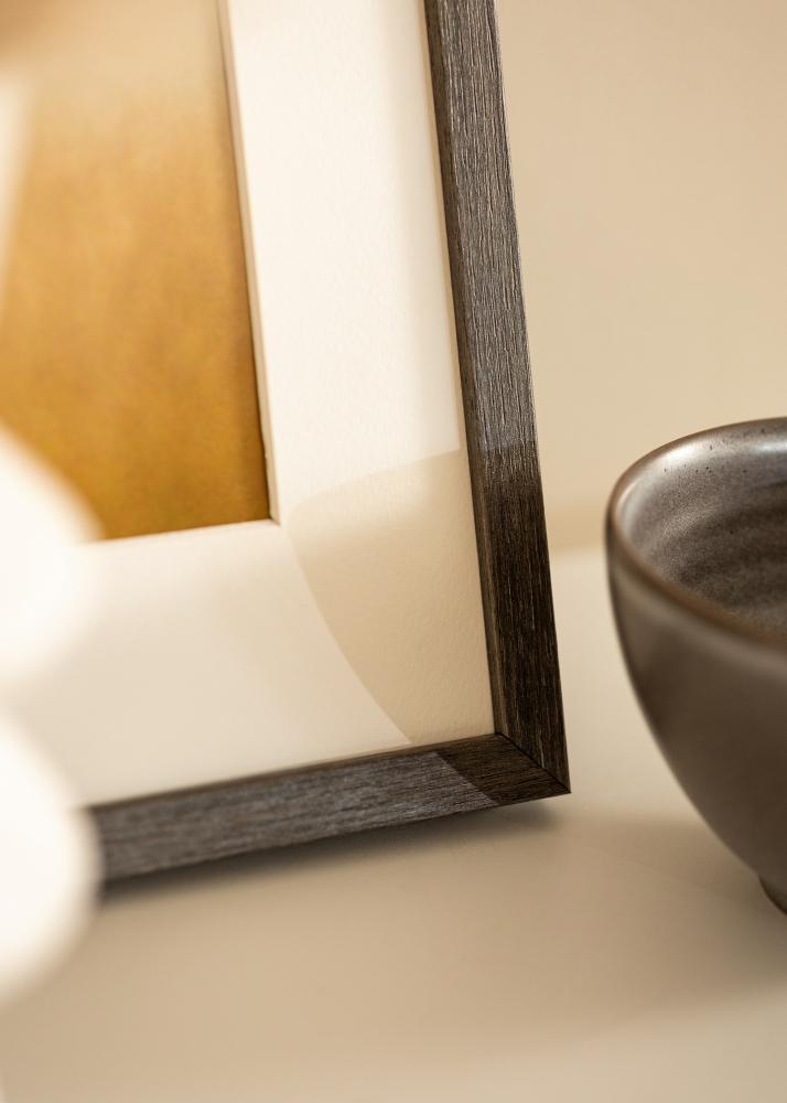 Cornice Ares quercia Grigio 50x65 cm - passe-partout Bianco 15x22 inches