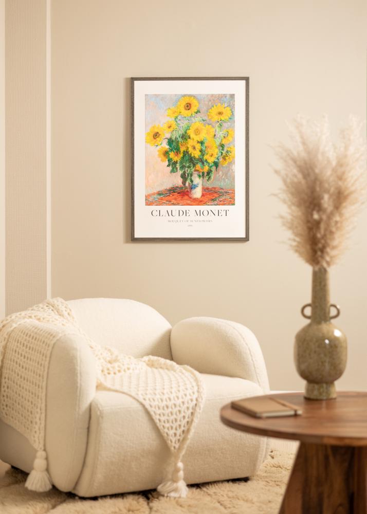 Cornice Ares quercia Grigio 50x65 cm - passe-partout Bianco 15x22 inches