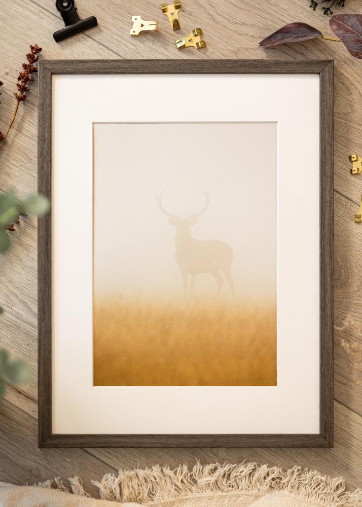 Cornice Ares quercia Grigio 50x65 cm - passe-partout Bianco 15x22 inches