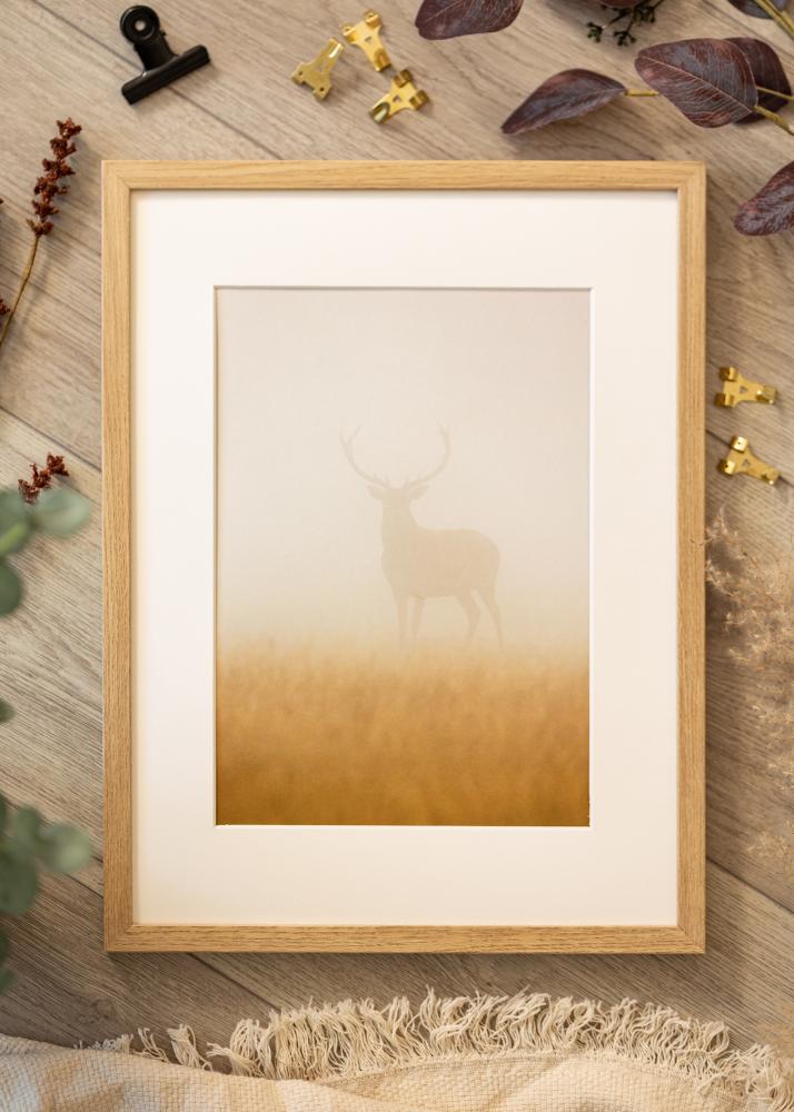 Cornice Ares Naturale Quercia 50x70 cm - passe-partout Bianco 15x23 inches