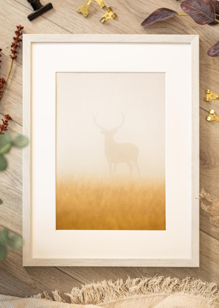 Cornice Ares Bianco Quercia 40x50 cm - passe-partout Bianco 12x15 inches