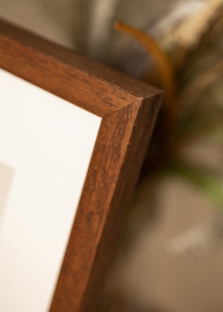 Cornice Hermes Teak 40x50 cm - passe-partout Bianco 28x35 cm