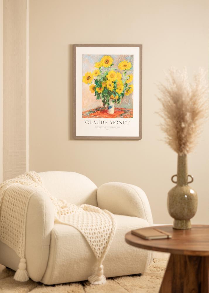 Cornice Hermes Grigio 60x60 cm - passe-partout Bianco 50x50 cm