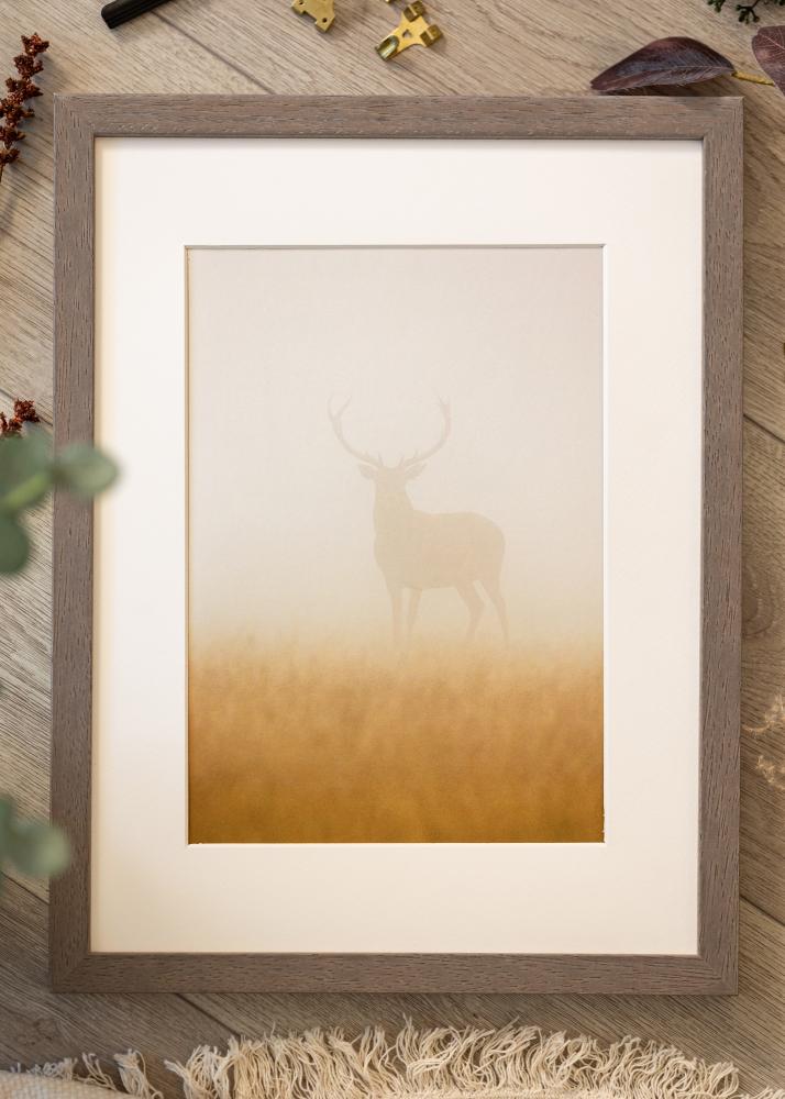 Cornice Hermes Grigio 60x60 cm - passe-partout Bianco 50x50 cm