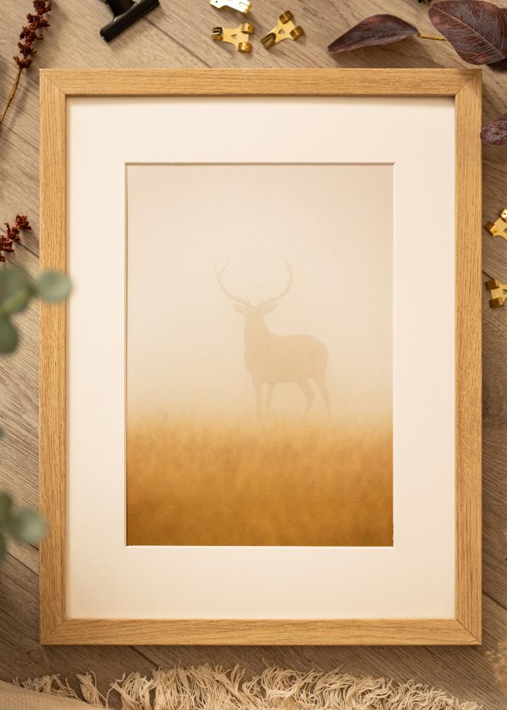 Cornice Hermes Naturale Quercia 30x40 cm - passe-partout Bianco 21x29,7 cm