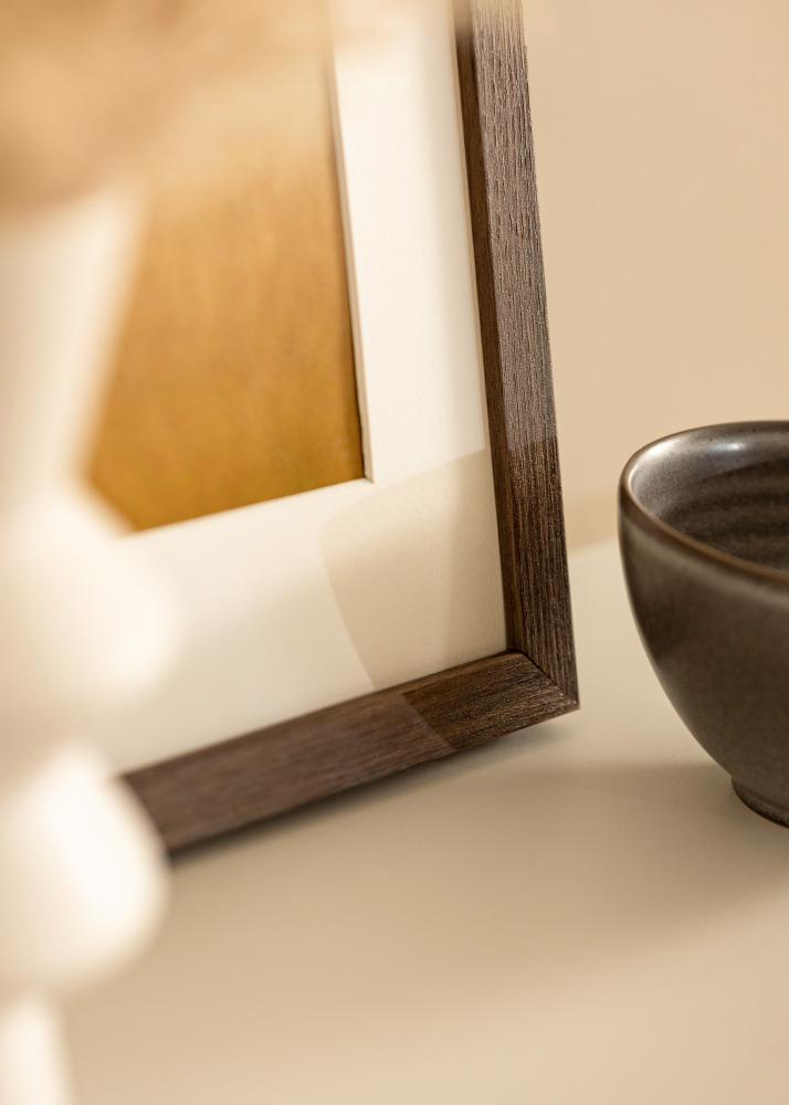 Cornice Hermes Noce 70x90 cm - passe-partout Bianco 55x70 cm