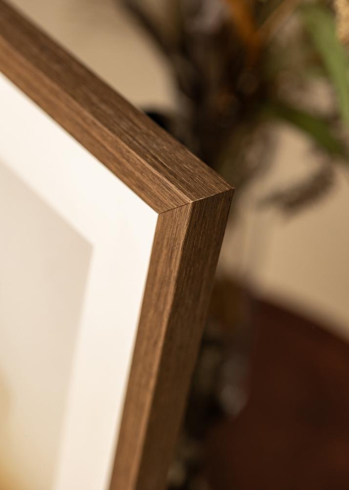 Cornice Hermes Noce 70x90 cm - passe-partout Bianco 55x70 cm