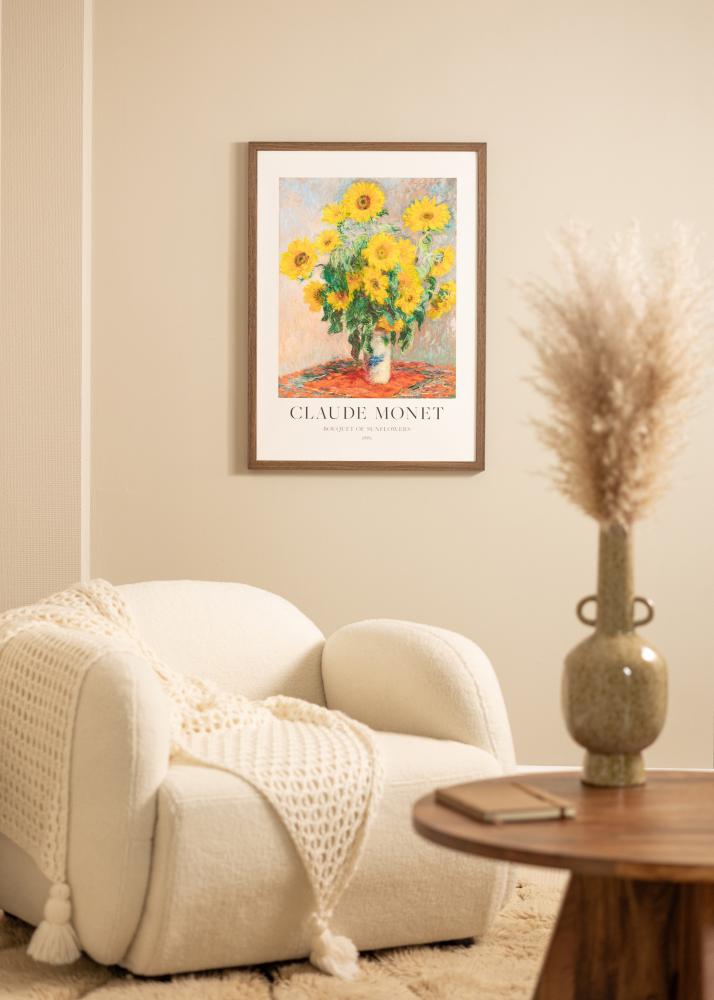 Cornice Hermes Noce 70x90 cm - passe-partout Bianco 55x70 cm