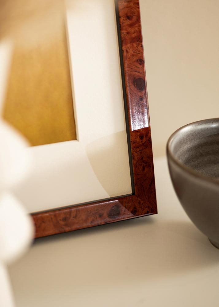 Cornice Hermes Noce 42x59,4 cm - passe-partout Bianco 25x38 cm