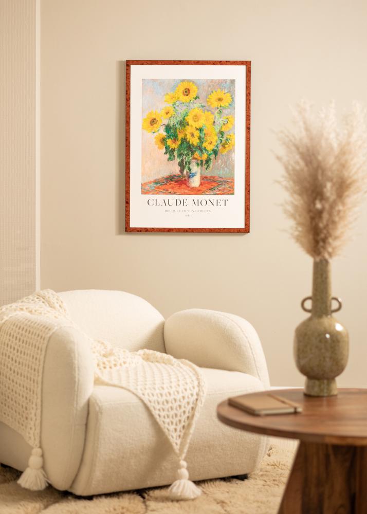 Cornice Hermes Noce 42x59,4 cm - passe-partout Bianco 25x38 cm