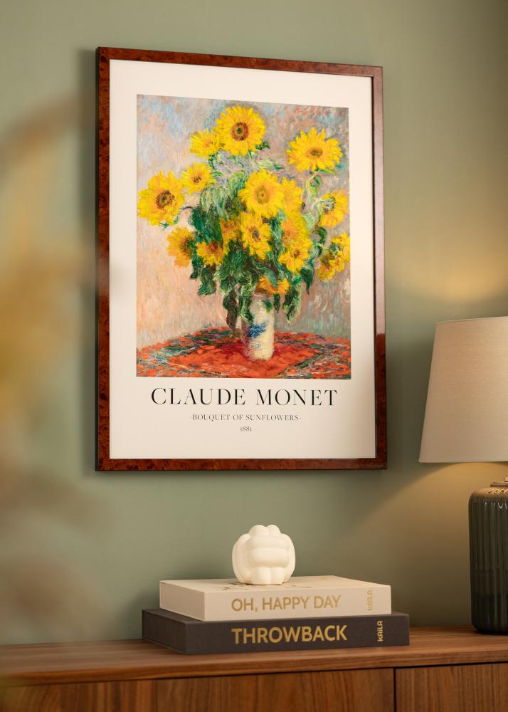 Cornice Hermes Noce 42x59,4 cm - passe-partout Bianco 25x38 cm