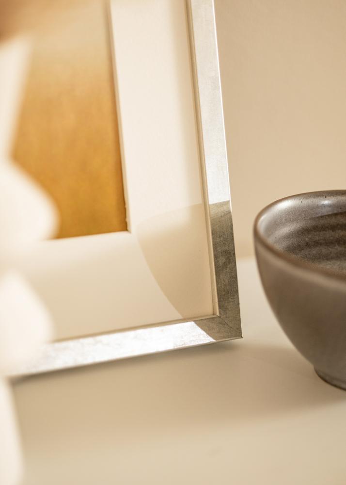 Cornice Ares Argento 50x50 cm - passe-partout Bianco 39x39 cm