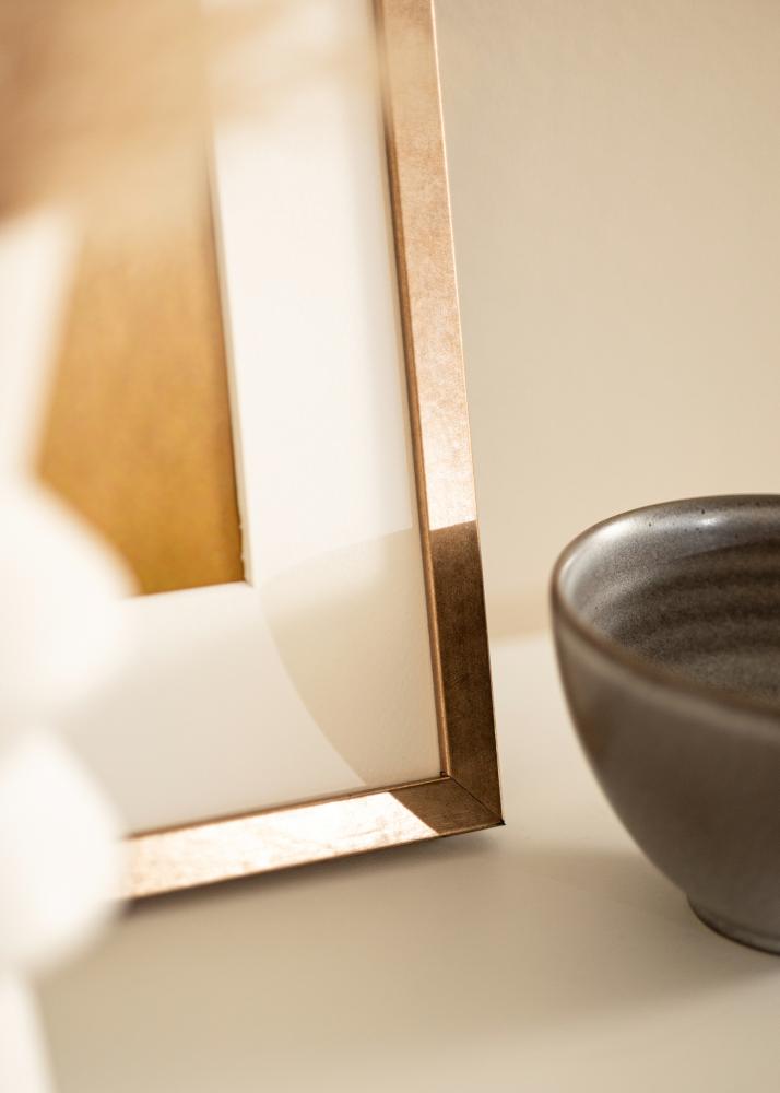 Cornice Ares Ottone 40x50 cm - passe-partout Bianco 29,7x42 cm