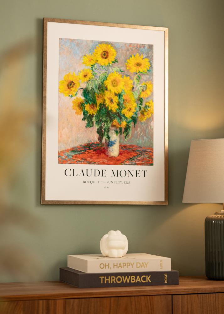 Cornice Ares Ottone 40x50 cm - passe-partout Bianco 29,7x42 cm