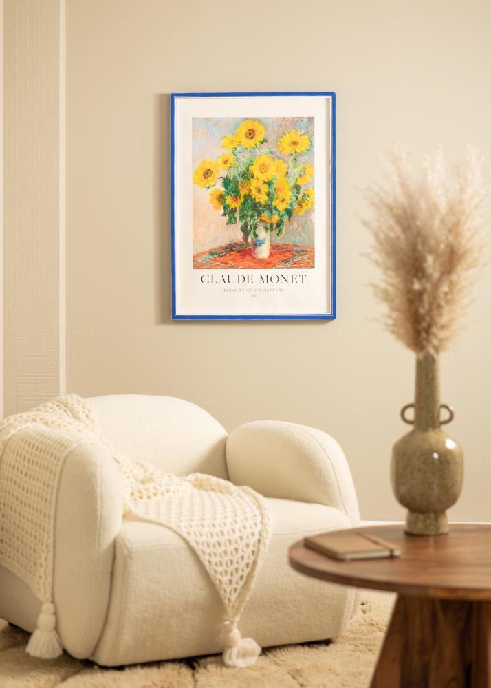 Cornice Diana Blu 50x70 cm - passe-partout Bianco 33x56 cm