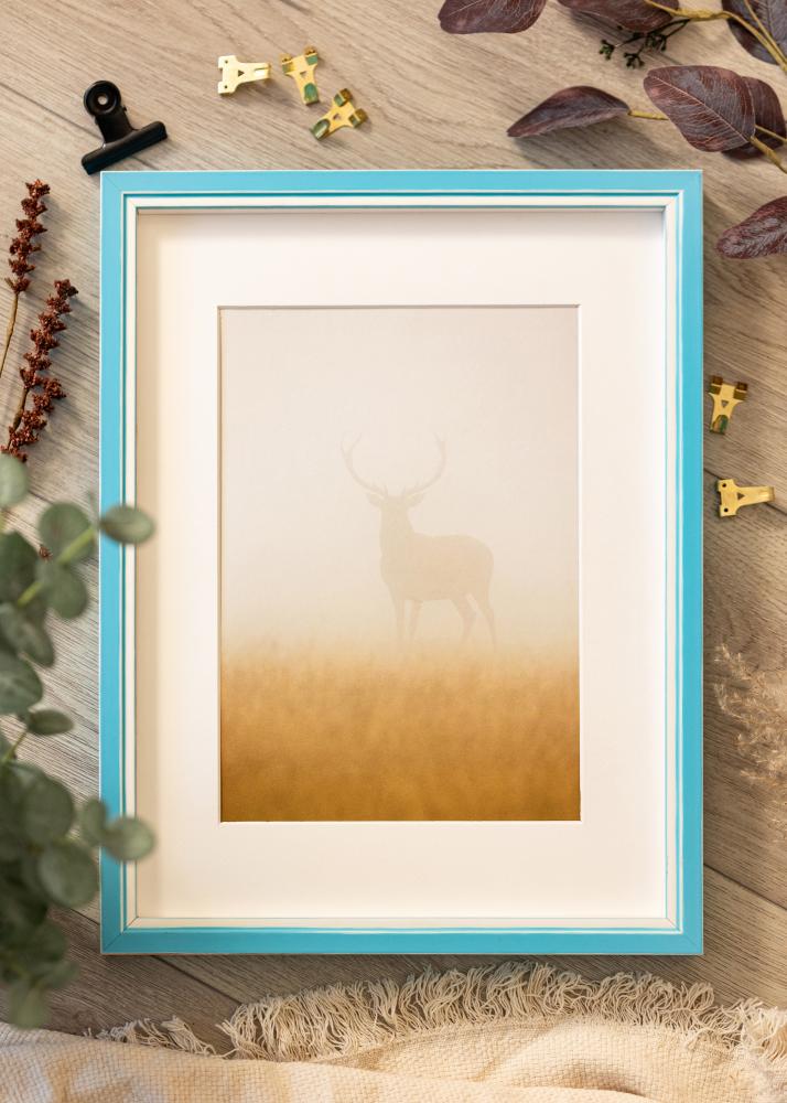 Cornice Diana azzurro 30x40 cm - passe-partout Bianco 8x12 inches