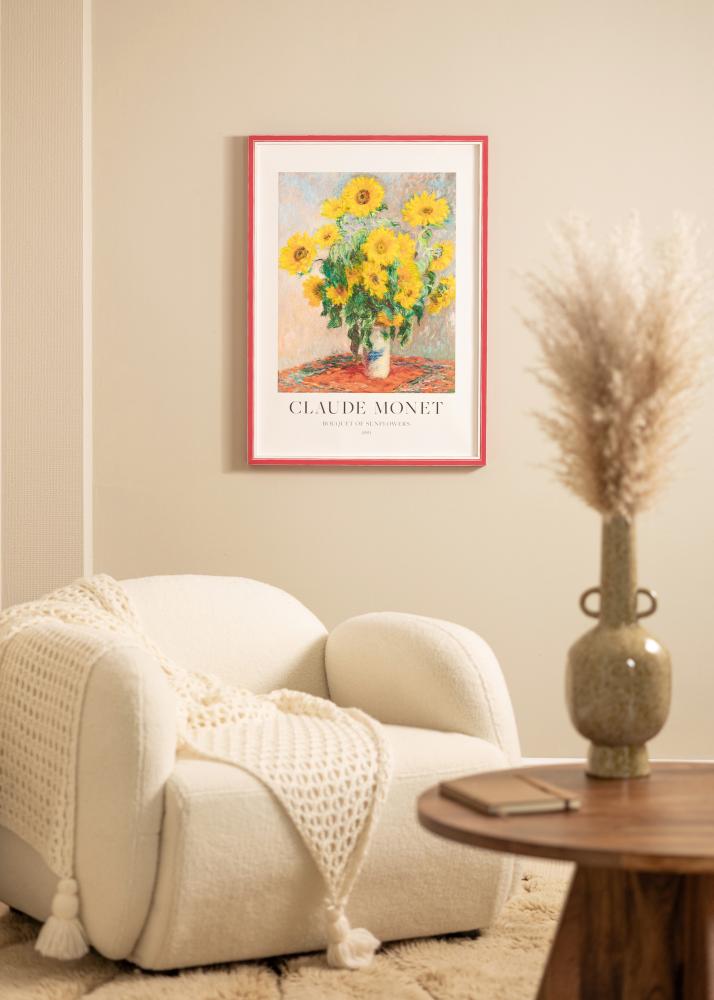 Cornice Diana Rosso 45x60 cm - passe-partout Bianco 35x50 cm