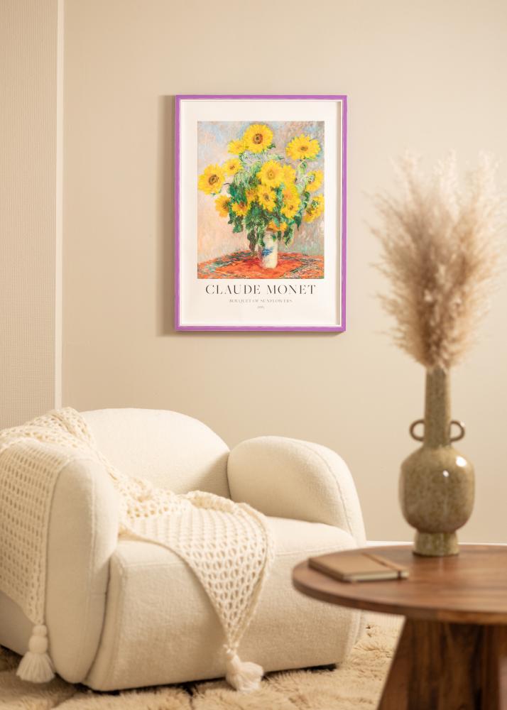 Cornice Diana viola 45x60 cm - passe-partout Bianco 13x18 inches