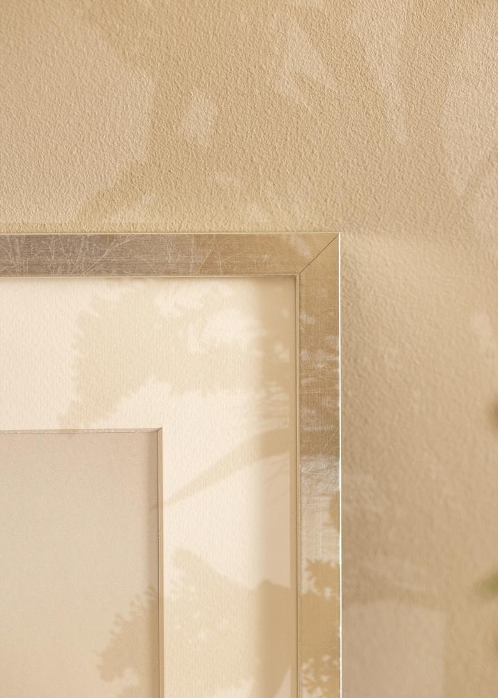 Cornice Minerva Argento 30x40 cm - passe-partout Bianco 20x28 cm