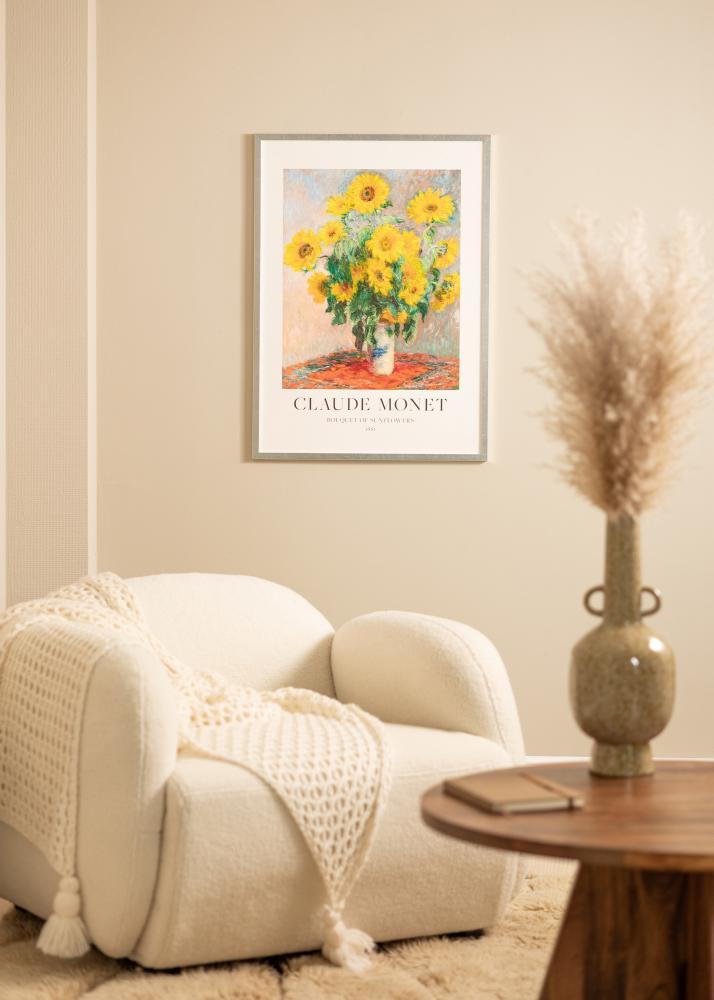 Cornice Minerva Argento 30x40 cm - passe-partout Bianco 20x28 cm