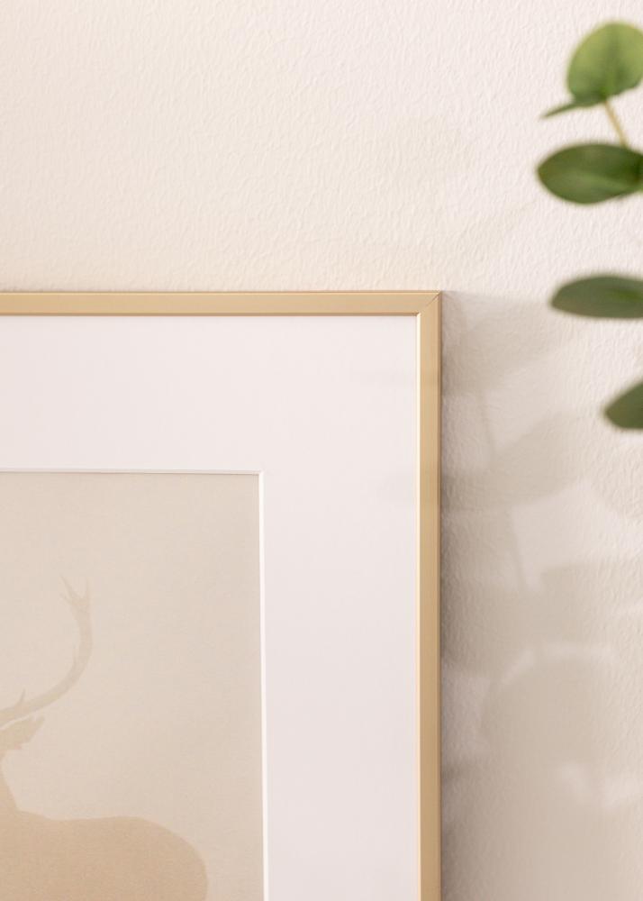 Cornice Alluminio Ottone 30x40 cm - passe-partout Bianco 21x29,7 cm