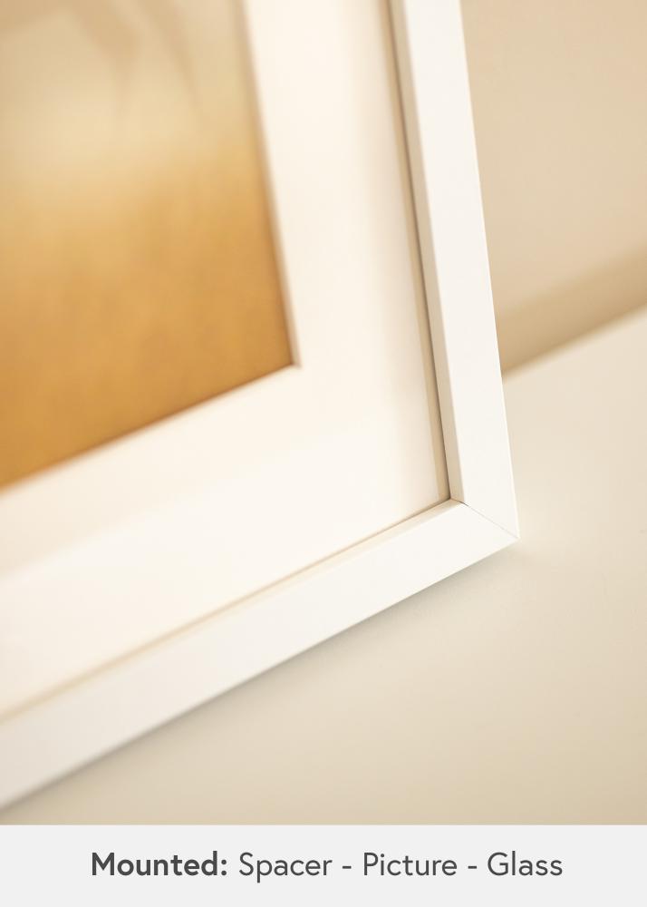 BGA Telaio a scatola Bianco 50x70 cm - passe-partout Bianco 40x60 cm