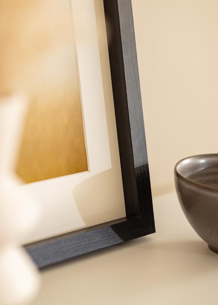 BGA Telaio a scatola Nero 40x50 cm - passe-partout Bianco 29,7x42 cm