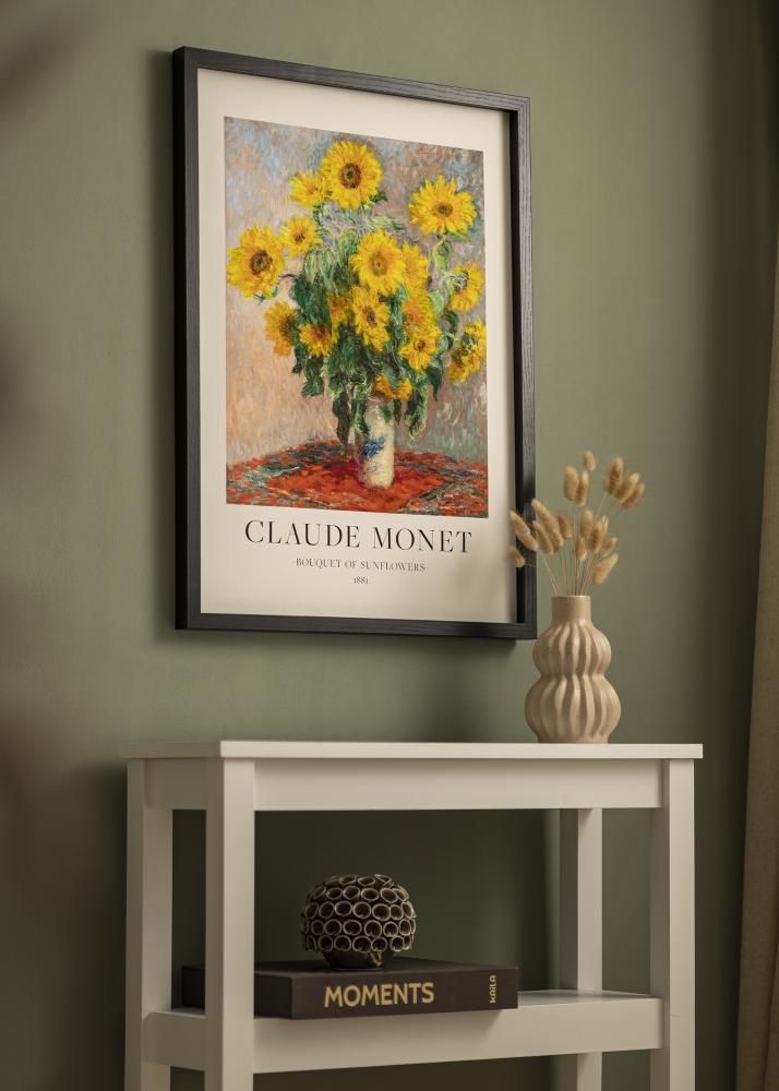 BGA Telaio a scatola Nero 40x50 cm - passe-partout Bianco 29,7x42 cm