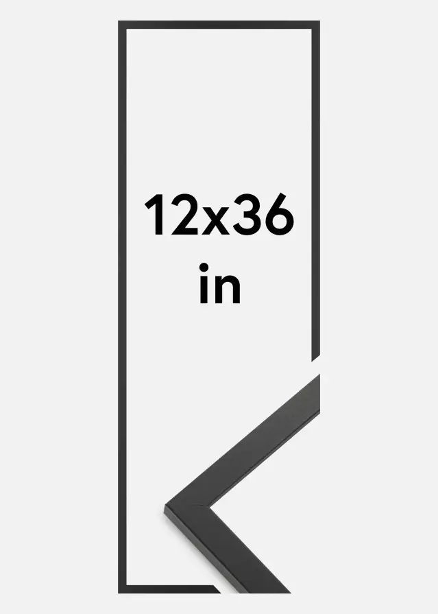 Cornice Trendy Vetro acrilico Nero 12x36 inches (30,48x91,44 cm)