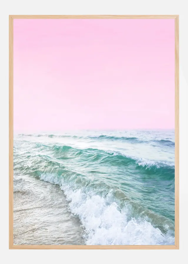 Pink Sky Beach Poster