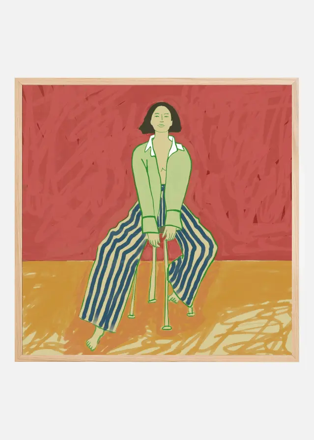 Woman on stool Poster