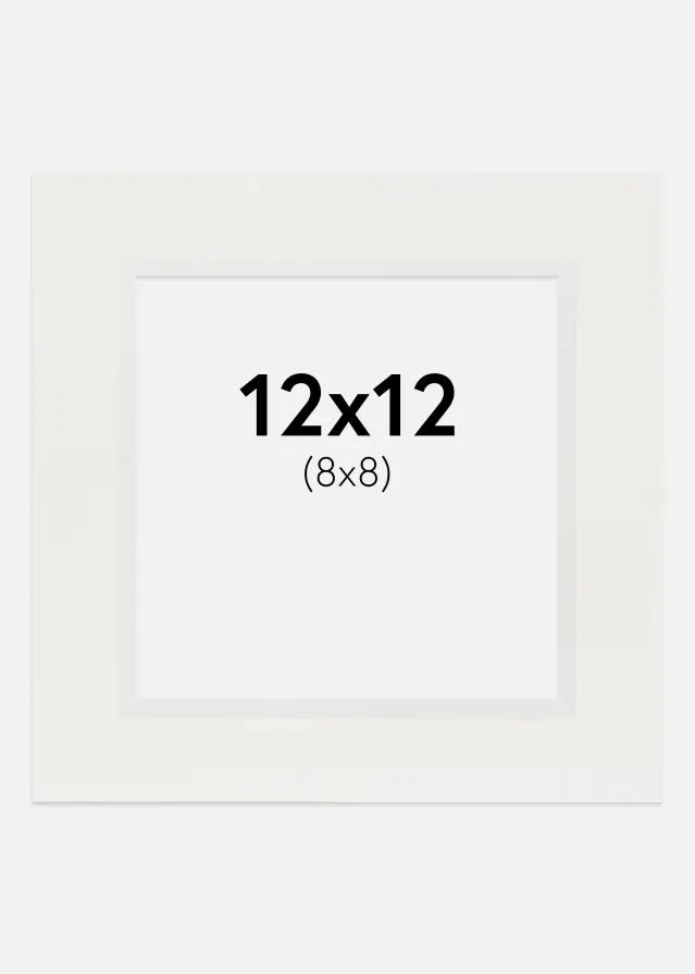 Passe-partout Bianco 3 mm (Bordo interno bianco) 12x12 cm (8x8)