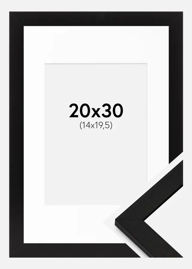 Cornice BGA Classic Nero 20x30 cm - passe-partout Bianco 15x21 cm