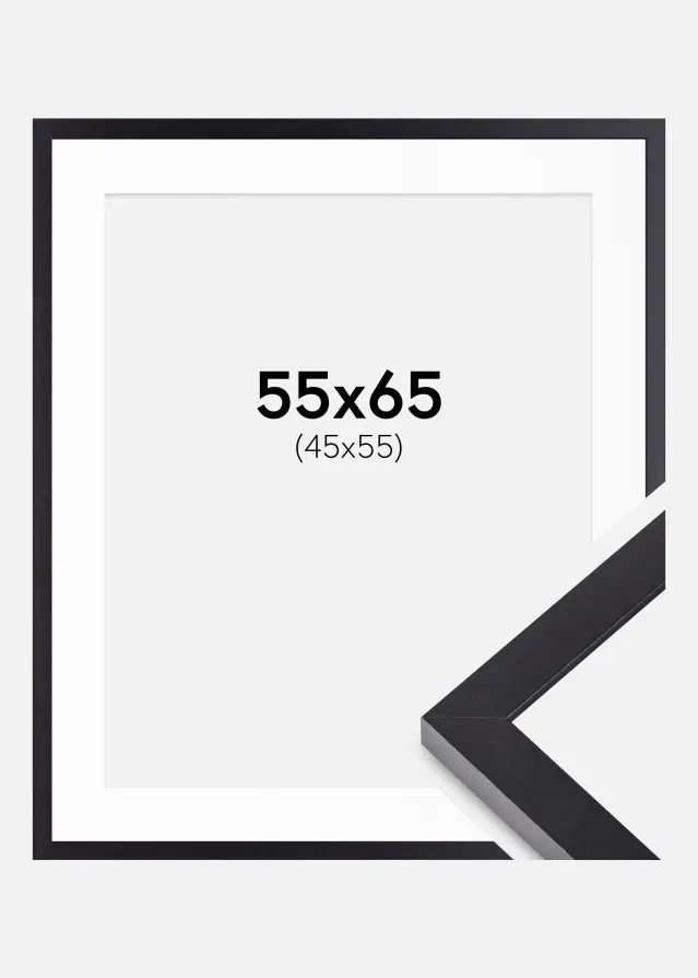 Cornice Selection Nero 55x65 cm - passe-partout Bianco 46x56 cm