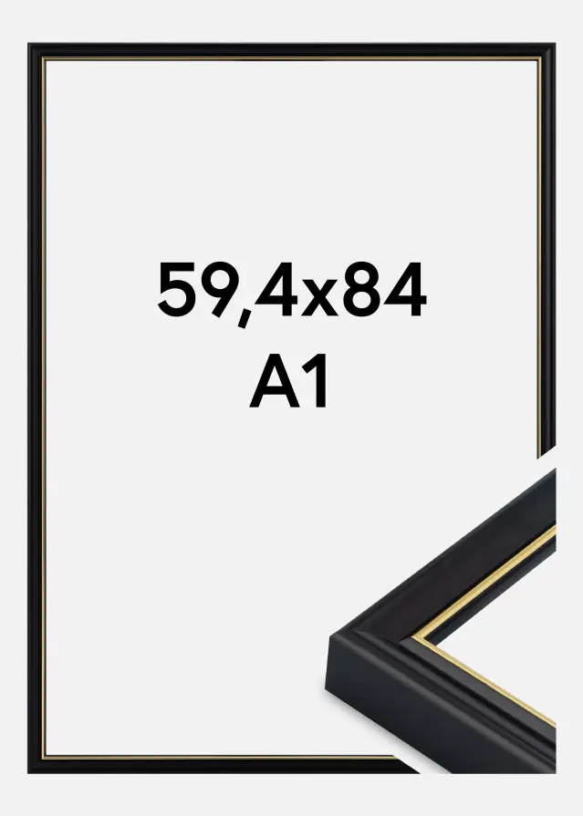 Cornice Canterbury Vetro acrilico Nero 59,4x84,1 cm (A1)